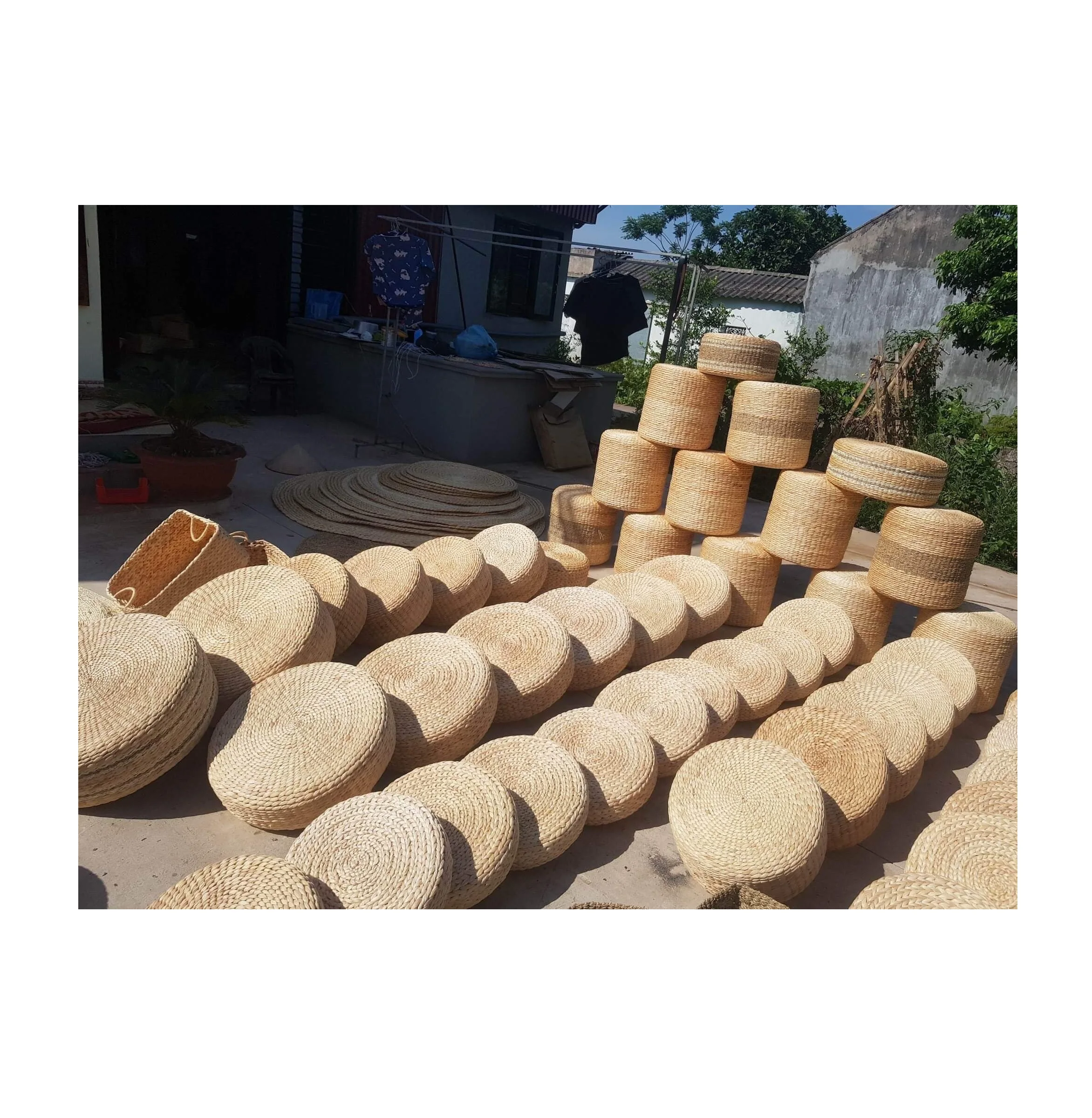 Поставщик водный гиацинт оттоманка-соломенная Подушка гиацинта-татами ручной работы декоративная соломенная подушка для йоги