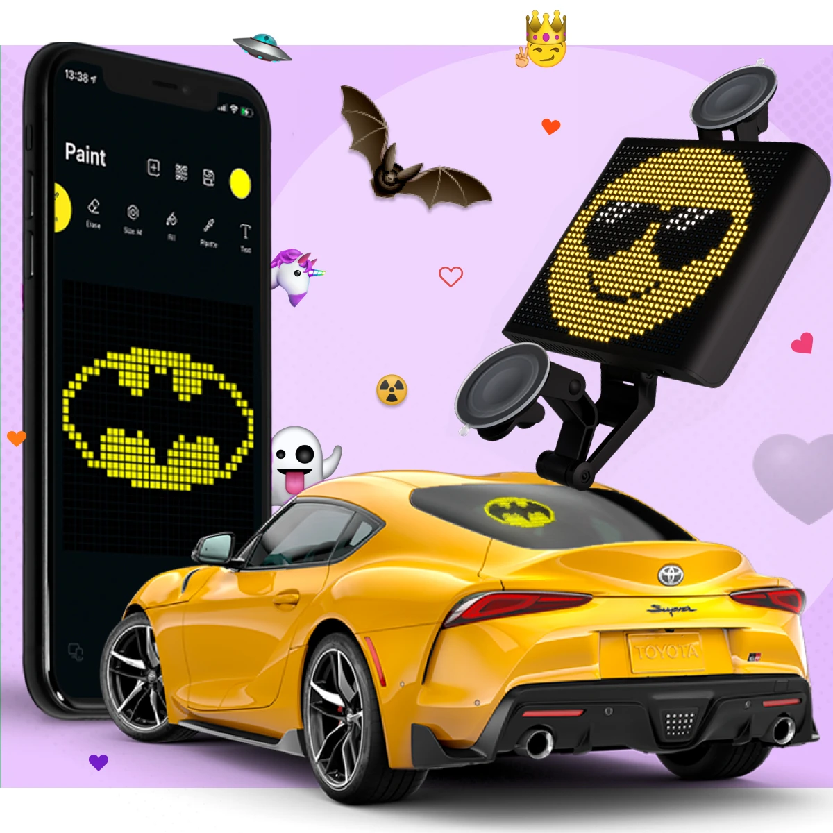Branded  Smart And Simple Wireless Emoji Display Also A  Wireless control through the mobile Apps  Model Number mj1901 From USA