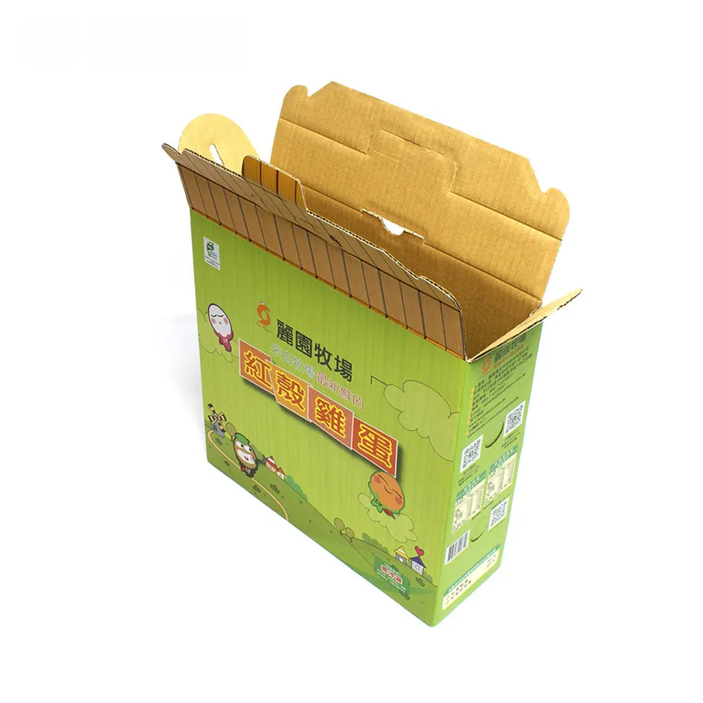 Custom Printed Sturdy Corrugated Tall Gable Paper Boxes with Handle