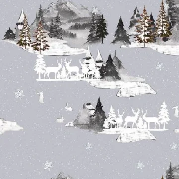 Стеганая ткань из 100% хлопка с надписью Winter Forest Friends Design