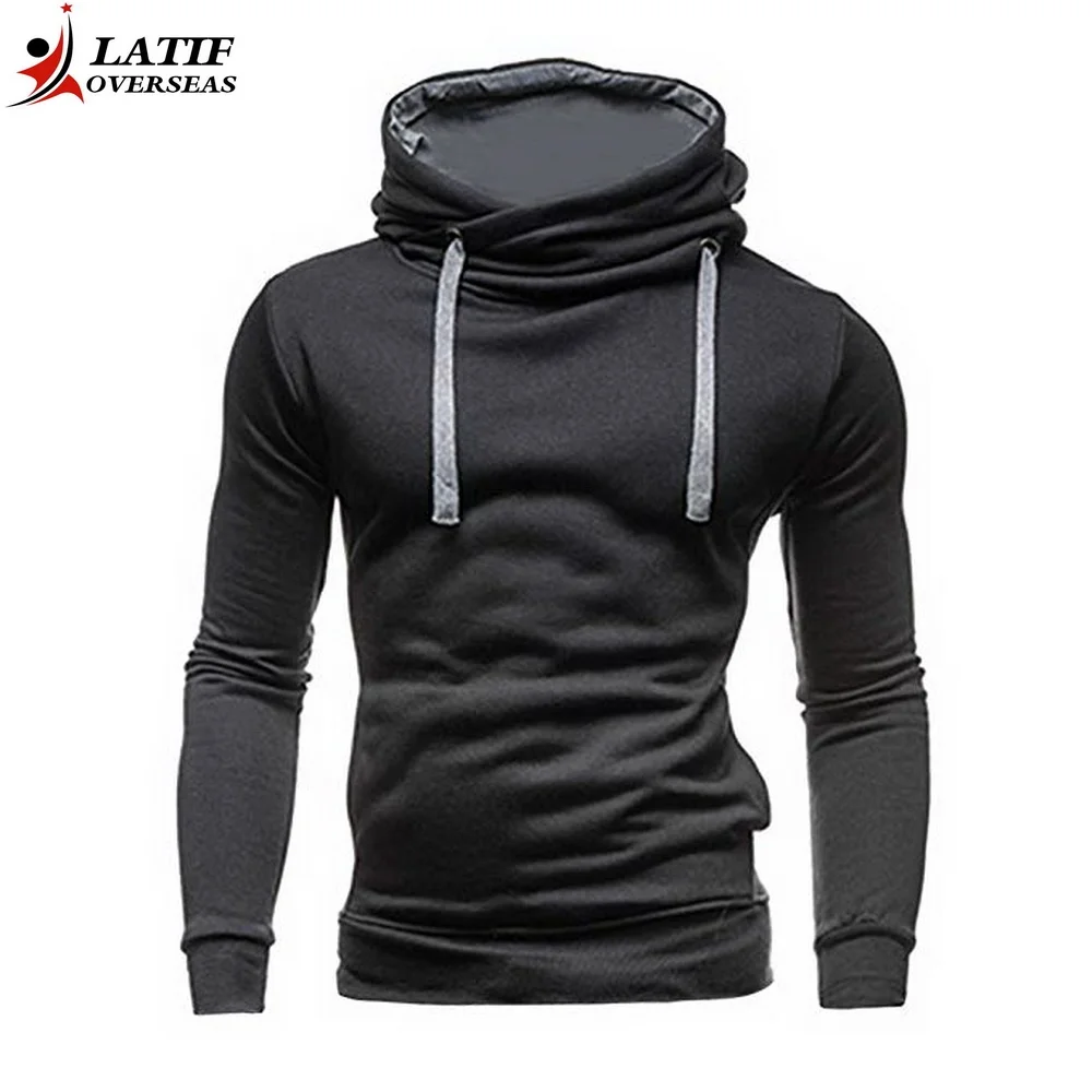 Grey Turtleneck fine quality thick fleece Hoodie