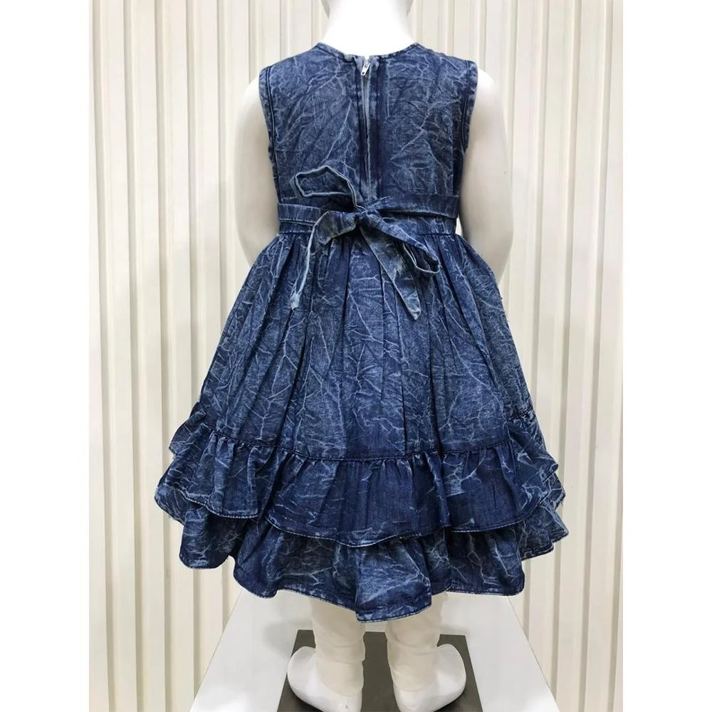 2020 kids tinsel denim frock girl dress baby dresses