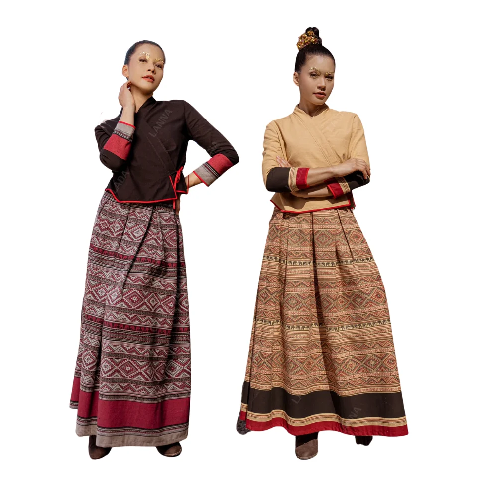 Лидер продаж тайские повседневные женские платья товары премиум-класса ручная работа Лада Лана коллекция 025 тайский голубой набор