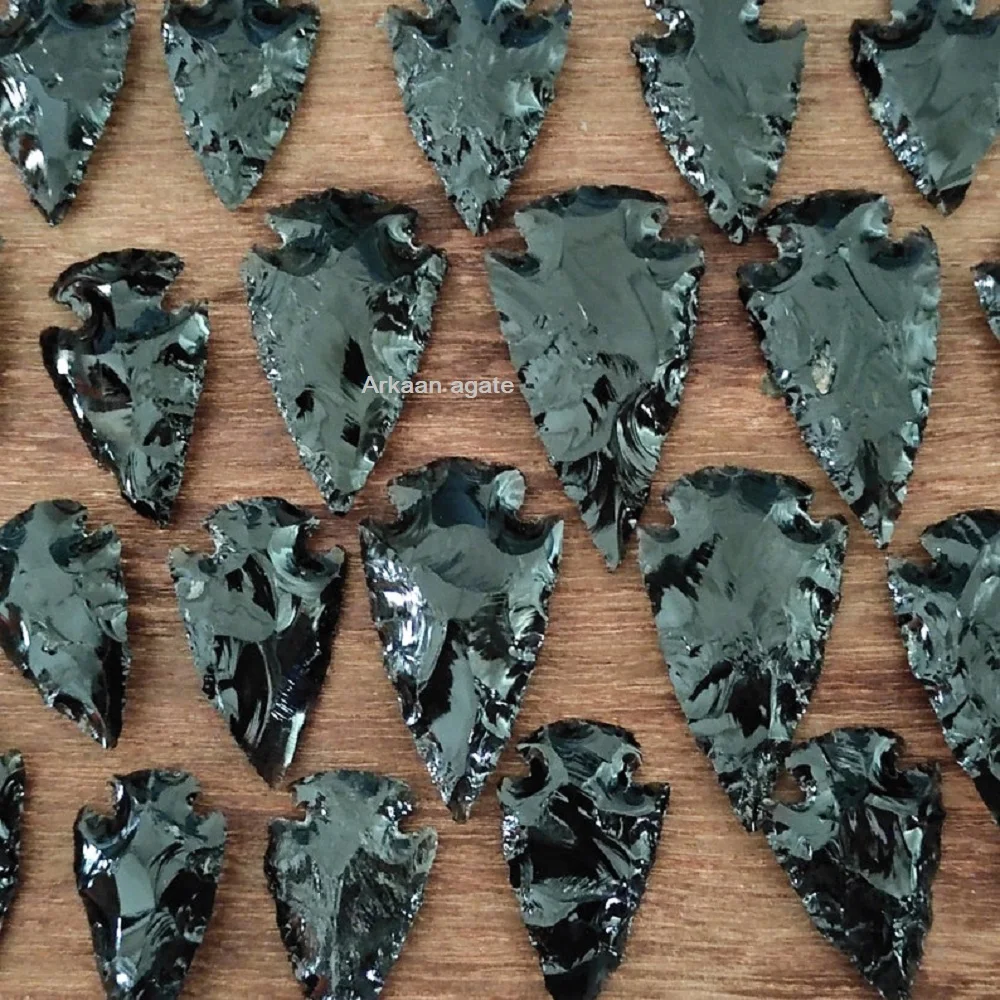 wholesale Black Obsidian Arrowhead Hand Craft chakra crystals healing Arrowhead For Sale