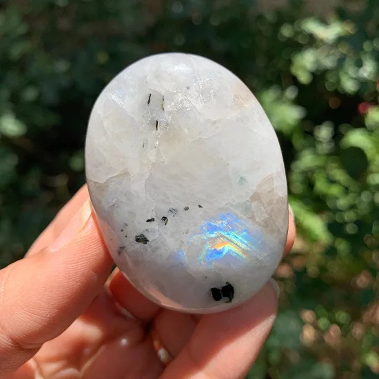 Оптовая продажа, натуральный Радужный Лунный Камень, кварц, драгоценный камень, пальмовый камень