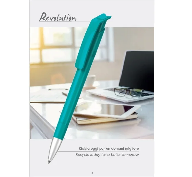 Luma Recycled PET Revolution Solid Italy Green Gift Promotion Ball Pen