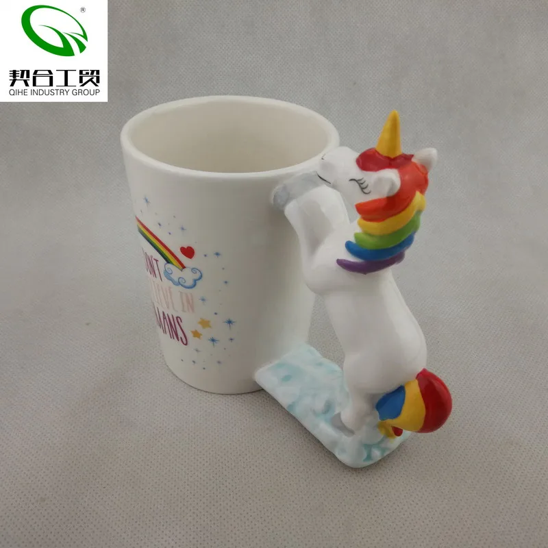 Haute Couture Beautiful Handmade 3D Unicorn Shape Ceramic Coffee Cup