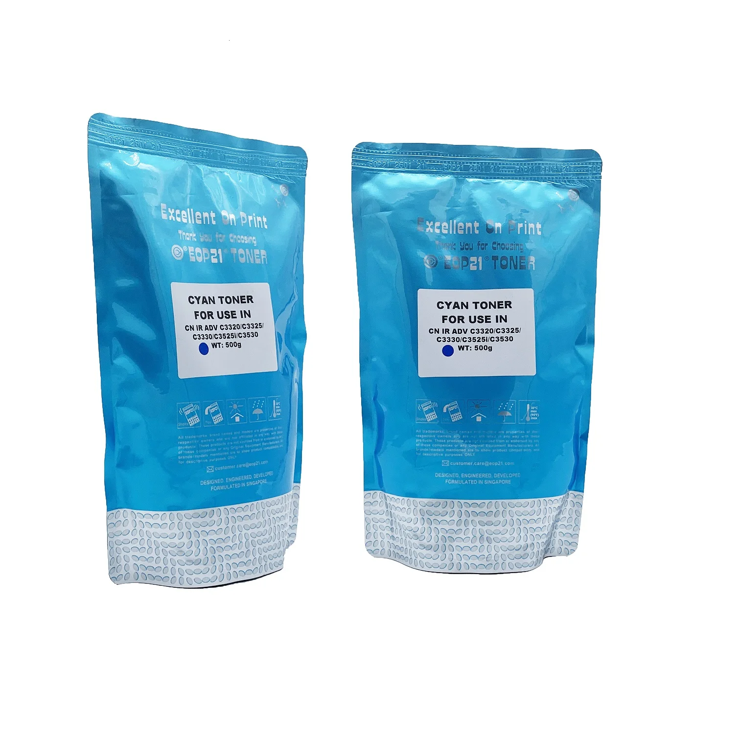 500G Cyan EOP21 Powder Toner Bag CANON IR Advance C3320/C3325/C3330/C3525i/C3530 Copier Printers Black Also Works Ricoh HP