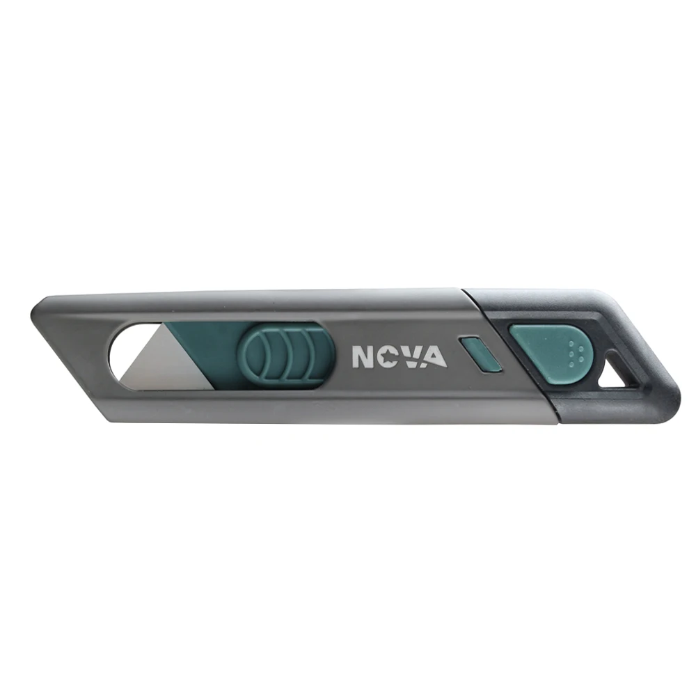Hot selling safety knife retractable box cutter design for boxes, tape, strap, cardboard