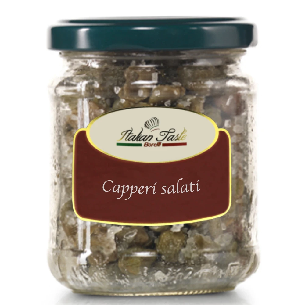 
High quality Italian Salted capers glass jar 120 g Made in Italy for export 