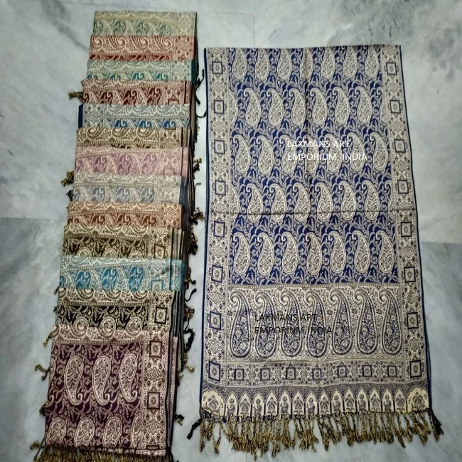 Designer Viscose Paisley Printed Long Scarves/Stoles Multi Colours Wholesale Supplier From India winter shawls designer shawls