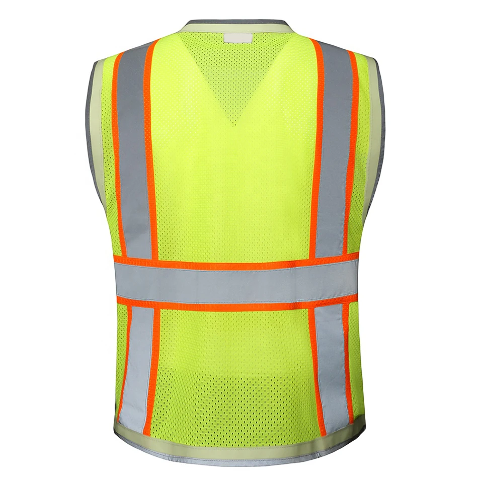 High Visibility Reflective Safety Jacket Custom Logo Clothing With Zipper And Pockets Wholesale Safety Work Vests Clothing