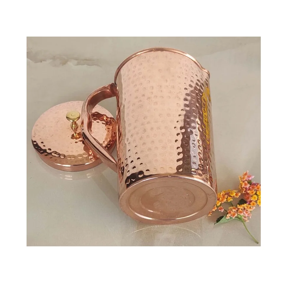 Classic Pure Copper Water Jug for Home Hotels and Restaurants Copper Pitcher Jug with Handle Indian made Product