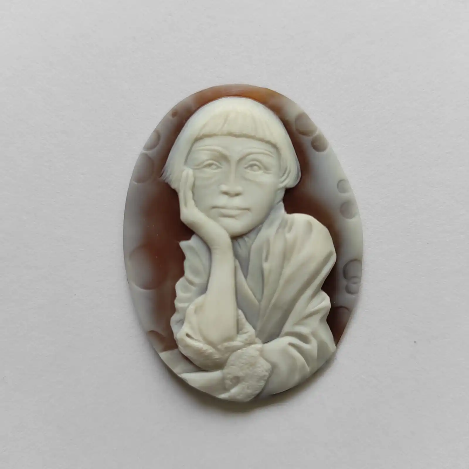 Custom Loose Handcarved Sardonyx Shell Cameo from photo hand made in Torre Del Greco Italy special request mythological motive