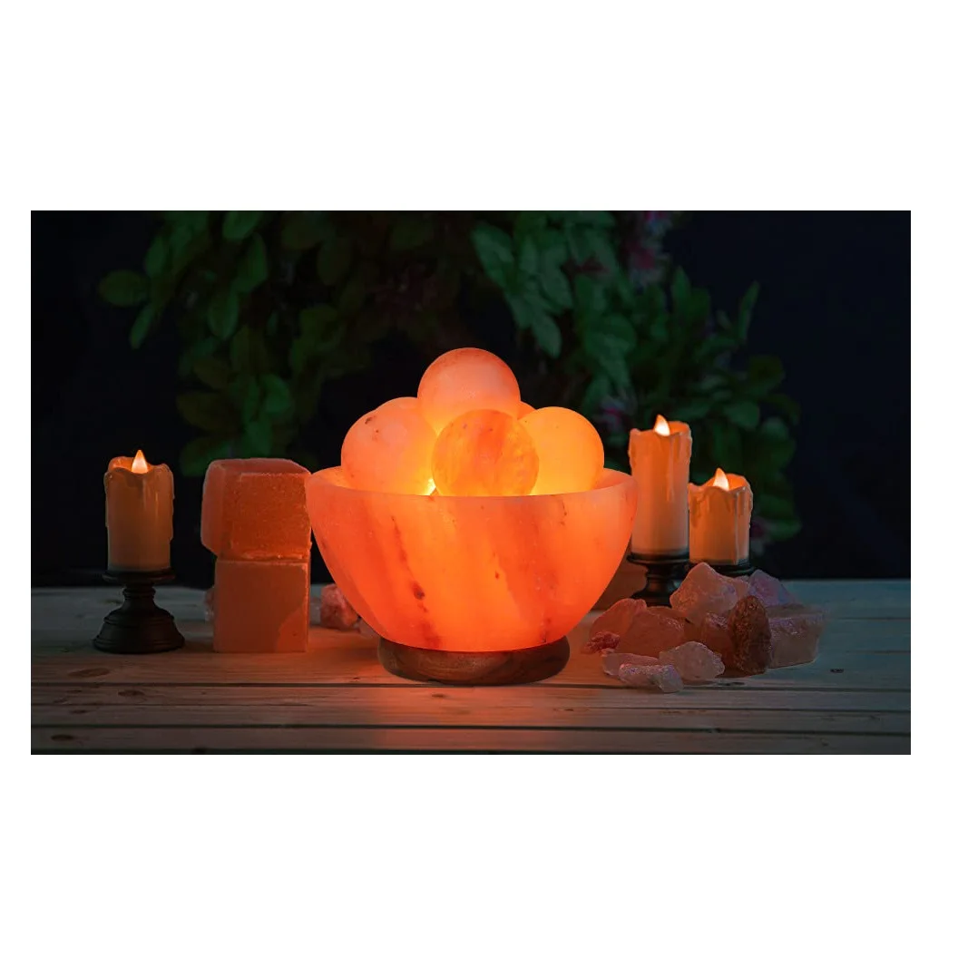 Himalayan Natural Pink Egg Flower Shape Rock Salt Lamp from the foot hills of Himalayan Mountain Range in Pakistan