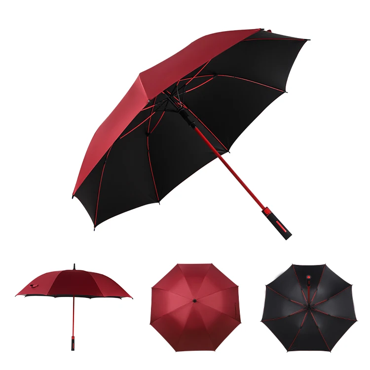 chinese commercial colorful designed plastic handle windproof golf umbrella for weddings decoration