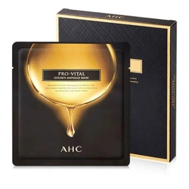 
 Маска золотого цвета AHC pro vital для защиты от морщин и осветления, Сделано в Корее  