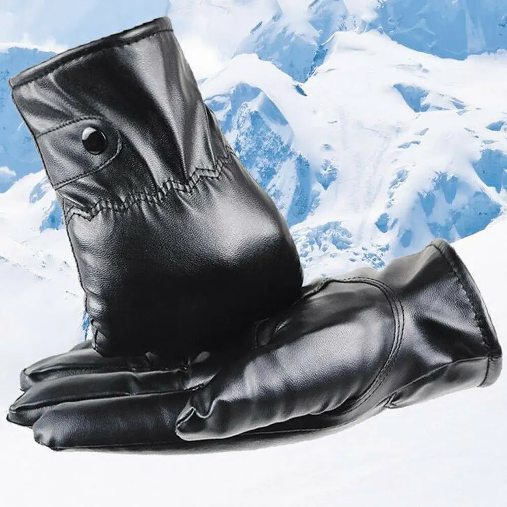 Мужские перчатки для вождения из натуральной кожи с обратным стежком