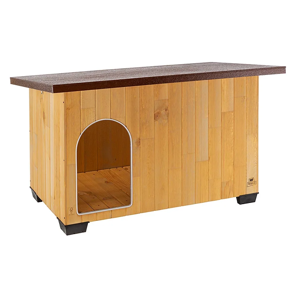Ferplast Dog kennel house BAITA 120 in FSC дерево изолирующие пластиковые ножки алюминиевая Жевательная дверь открывающаяся крыша