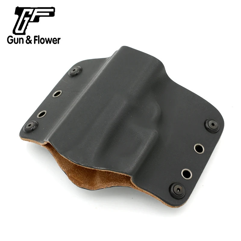  Цветочное оборудование Kydex OWB кобура с внутренней кожей для Glock 17/19/CZ75/CZ Shadow 2/HK P30/Beretta