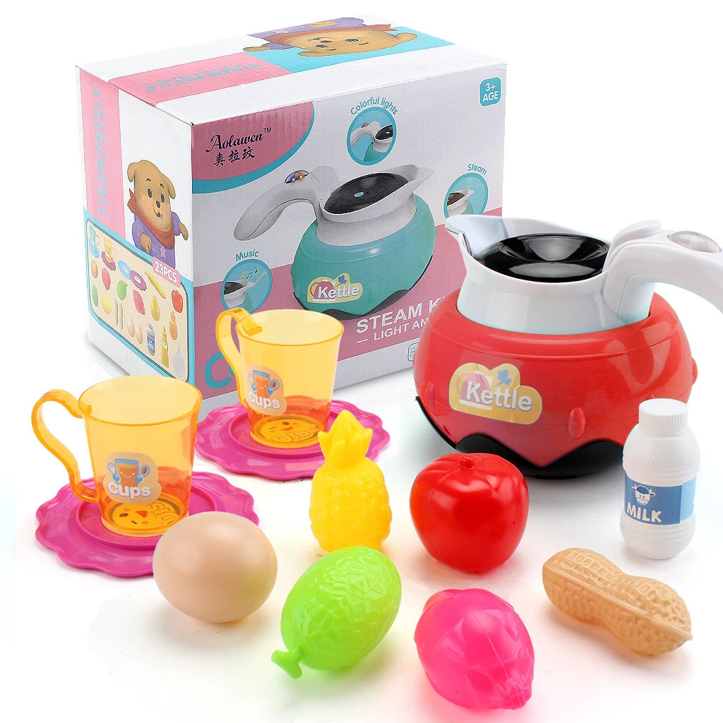 
QC-3B kitchen toys for children pretend play toys set 23-pc steam kettle play set educational toys 