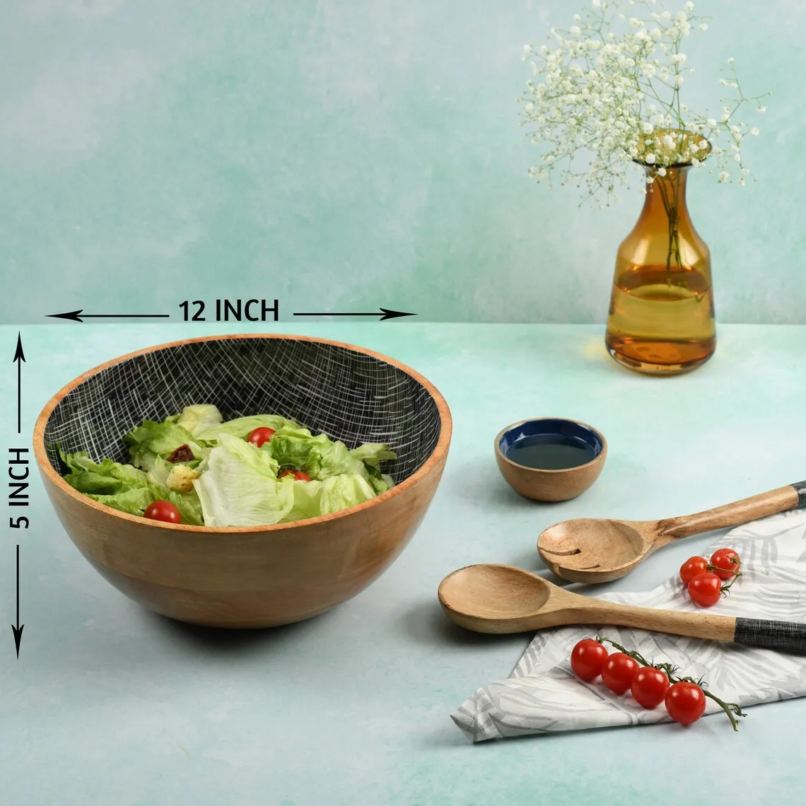 decorative wooden sustanable bowl with spoon on cheap price from India