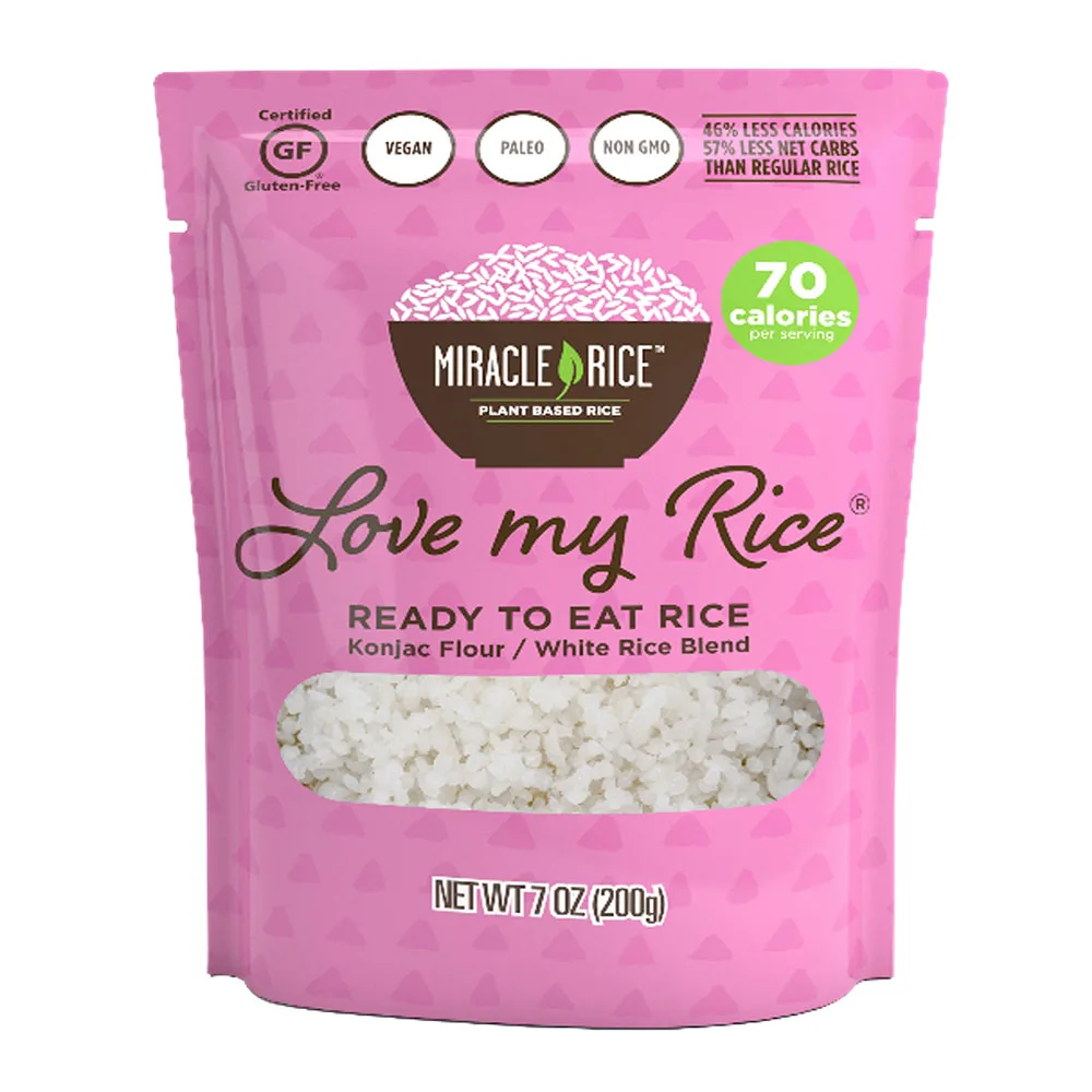 Miracle Noodle Premium Love My Rice Ready To Eat Rice Plant Based Ingredients 200g Half Boiled Rice, MOQ 3 Pallets