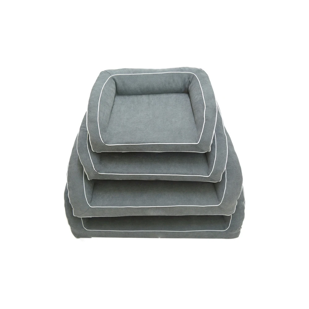 Brand New LARA - BOLSTER Dog Bed - Suede Cover - Yellow - Grey Color Dog Bed - Small 48x58 cm