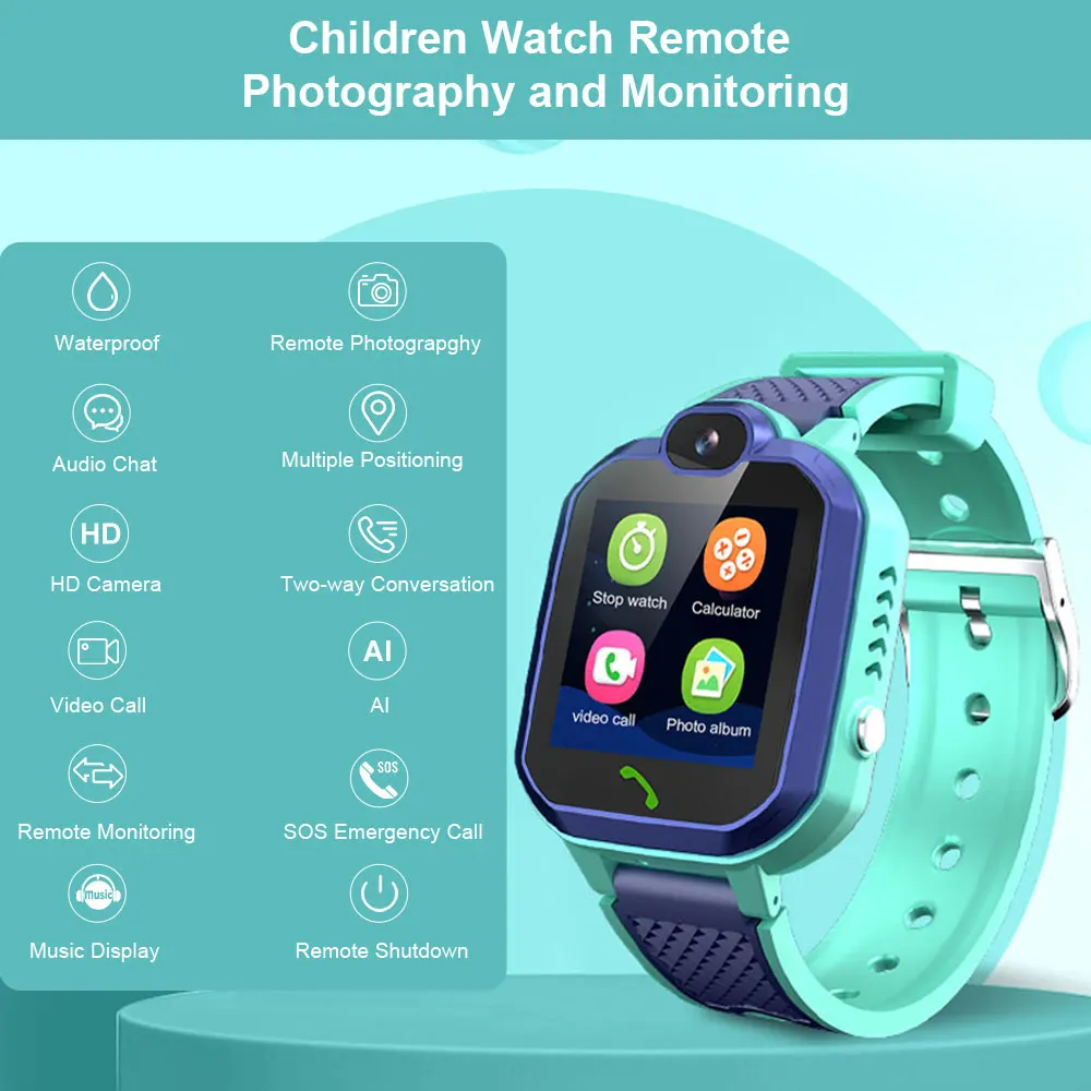 2021 New Children 4G Phone Watch, HD Color Screen, Vedio Audio Call, SOS Emergency,  LBS  WIFI GPRS Multiple positioning