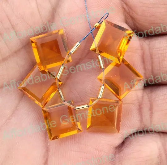 Цитрин кварц в форме подушки драгоценный камень оптовая продажа драгоценные камни бусины и изготовление драгоценных камней топ цитрин
