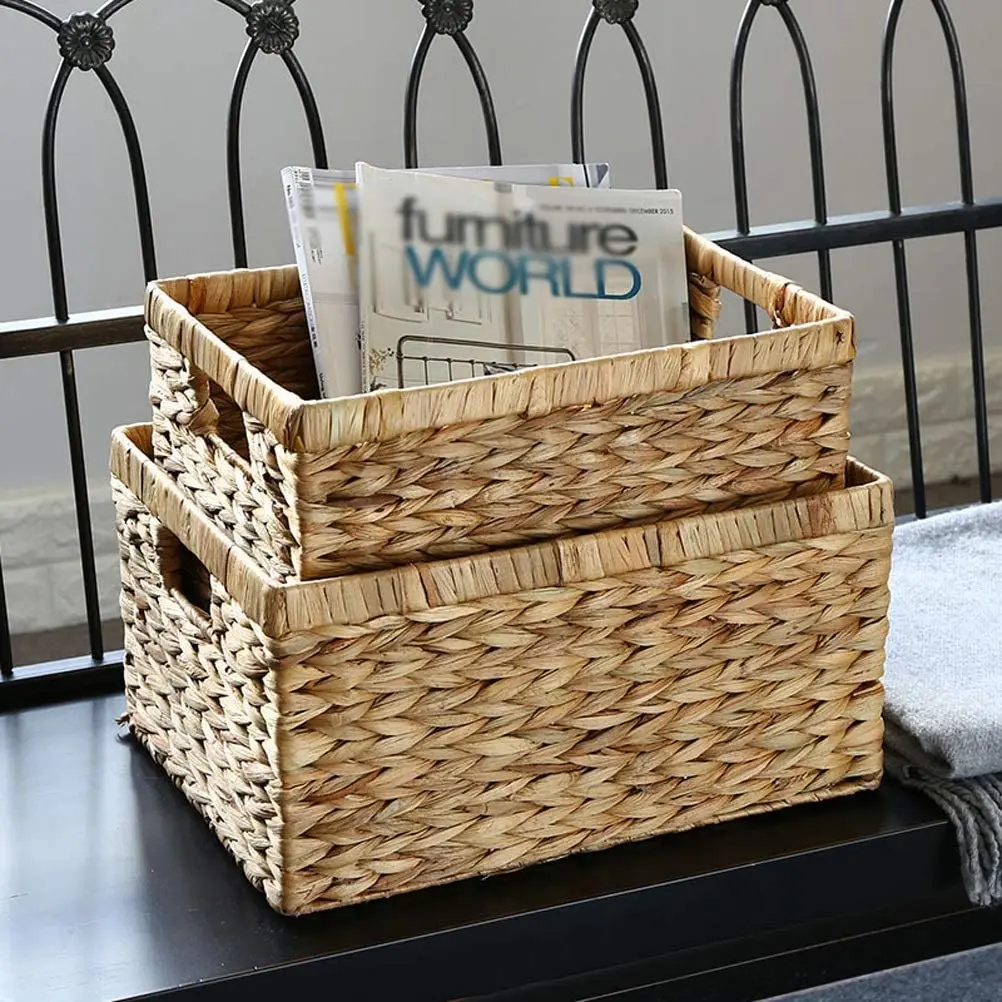 2021 Vietbay ремесла ручной работы гиацинт для хранения ящики и корзины тканые плетеные мешки белья