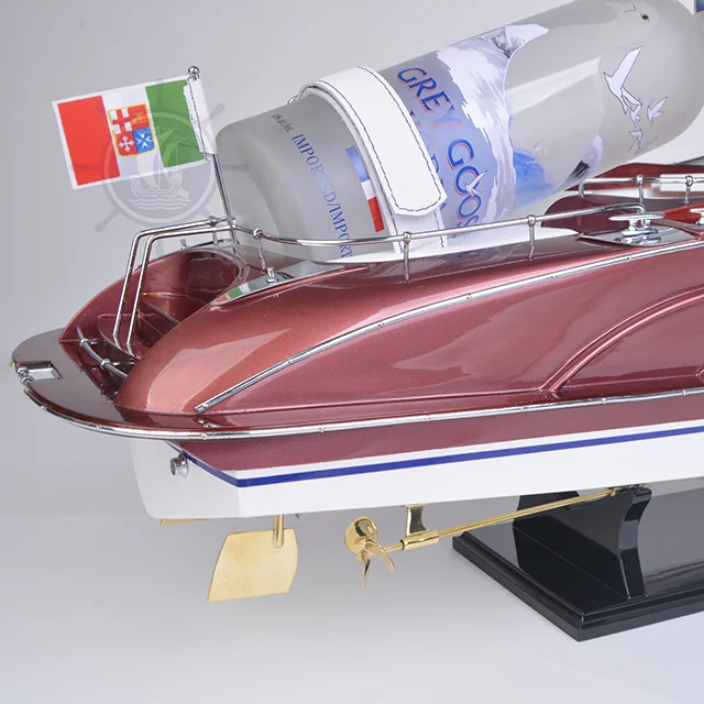 Riva Rama Model Ship with Wine Holder 90 cm Handcrafted Wooden Replica with Display Stand, Collectible, Decor, Gift, Wholesale
