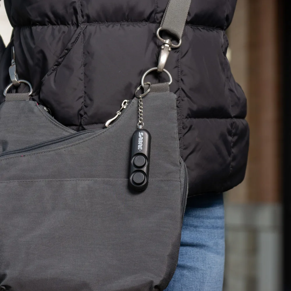 SABRE Personal Alarm With Key Ring 120dB Alarm, Audible Up To 1280 Feet (390 Meters), Simple Operation, Reusable