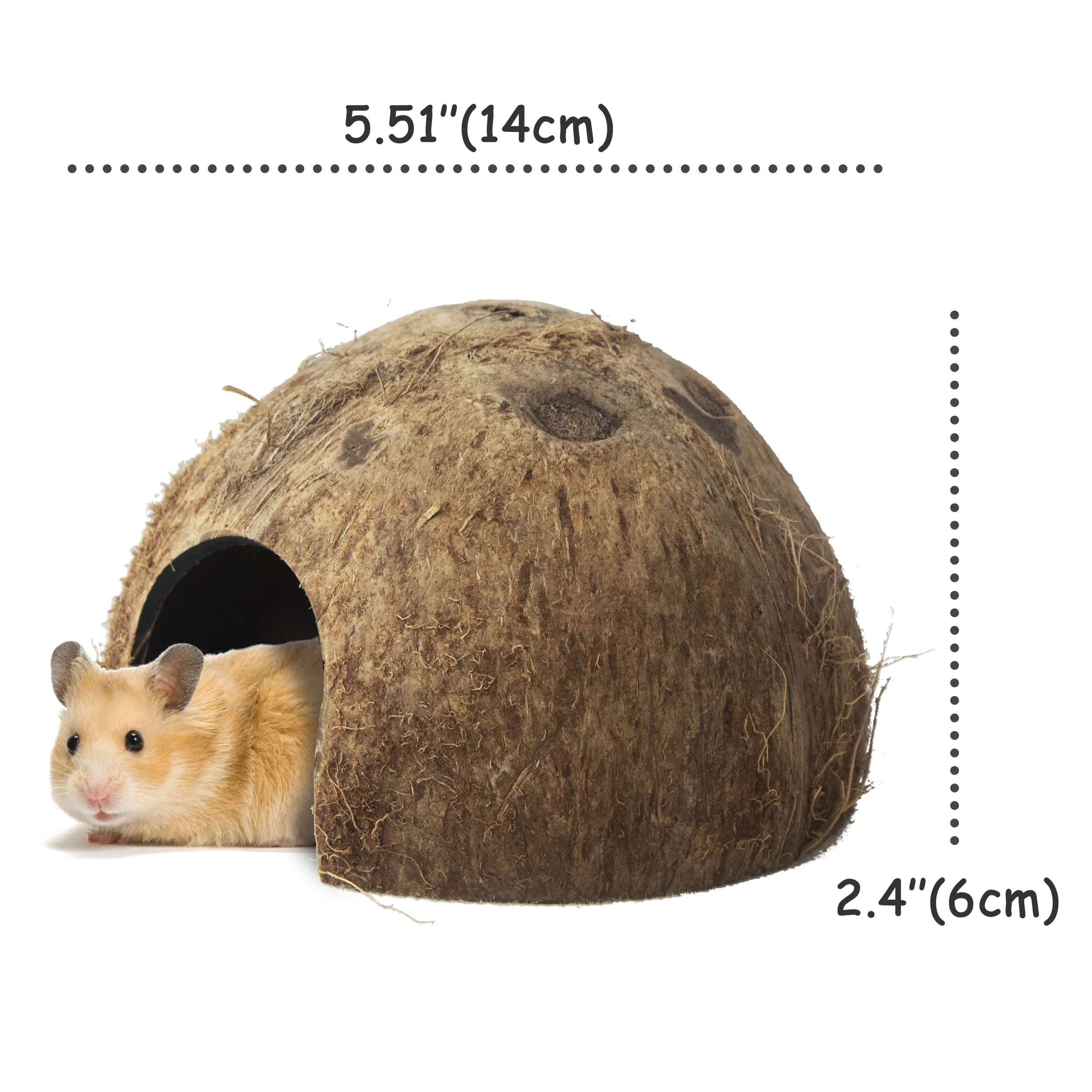 Pets Spacious Coco Tunnel Coconut Reptile Hide Cave Hideout For Lizard Spider Snake Hiding Shelter And Aquarium Fish Hide Cave