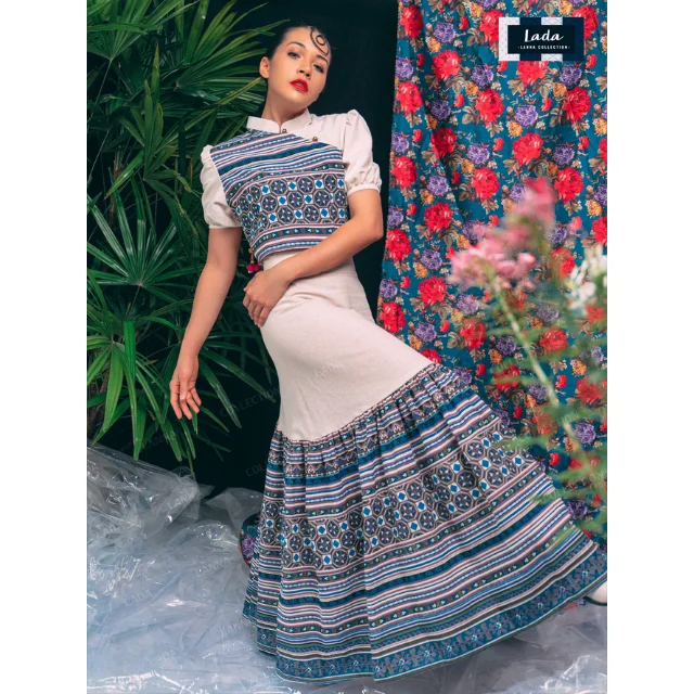 Best Seller Thai Casual Womens Dresses Premium Products Hand Made By Lada Lanna Collection 018