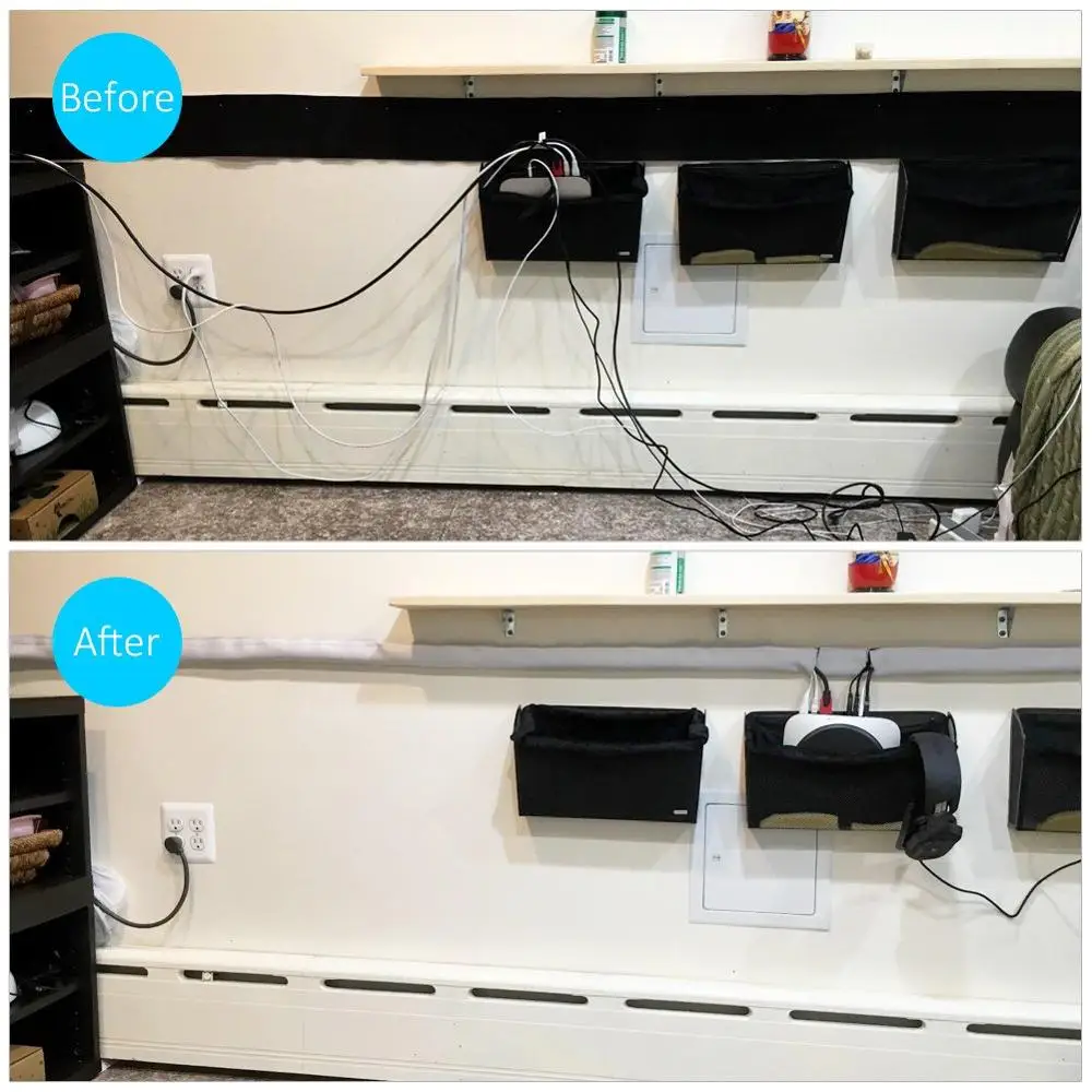 
Custom Neoprene Cable Management Wire Sleeves Cable Organizer Wrap Flexible Cord Cover Wire Hider Reversible 