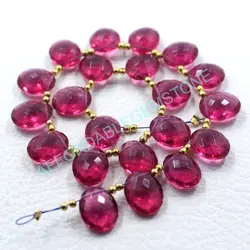 Ruby lite quartz oval shape stone faceted gemstone high quality beads top drilled ruby lite jewelry cut stones loose gemstones