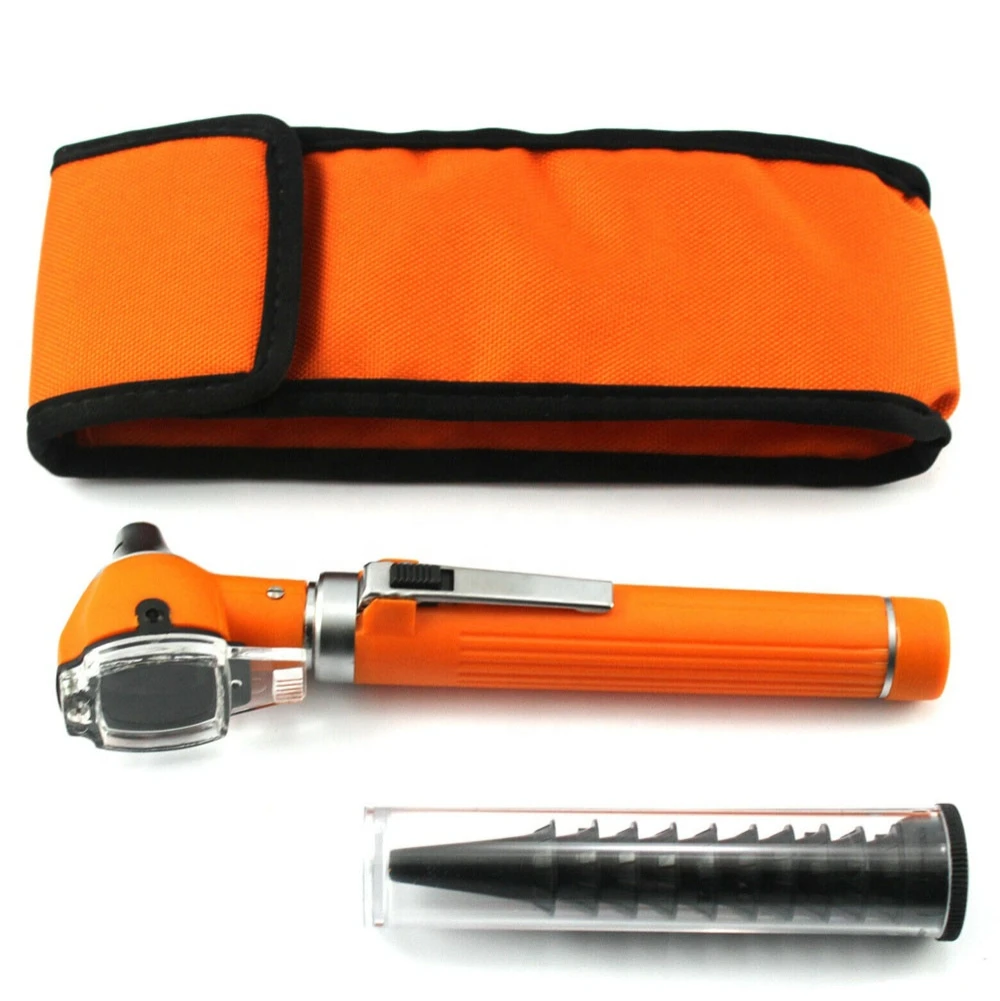 OTOSCOPE MINI FIBER OPTIC ORANGE COLOR POCKET MEDICAL ENT DIAGNOSTIC OTOLOGIST SURGICAL MEDICAL DIAGNOSTIC INSTRUMENT    MGI-20