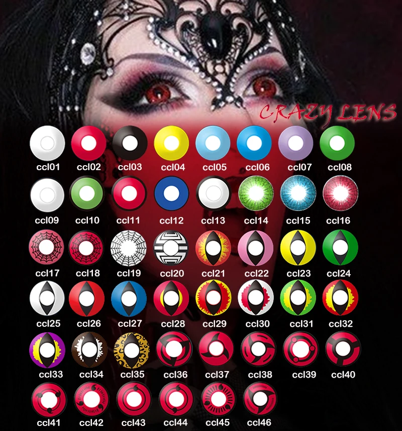 Цветные контактные линзы FreshTone Хэллоуин сумасшедшие
