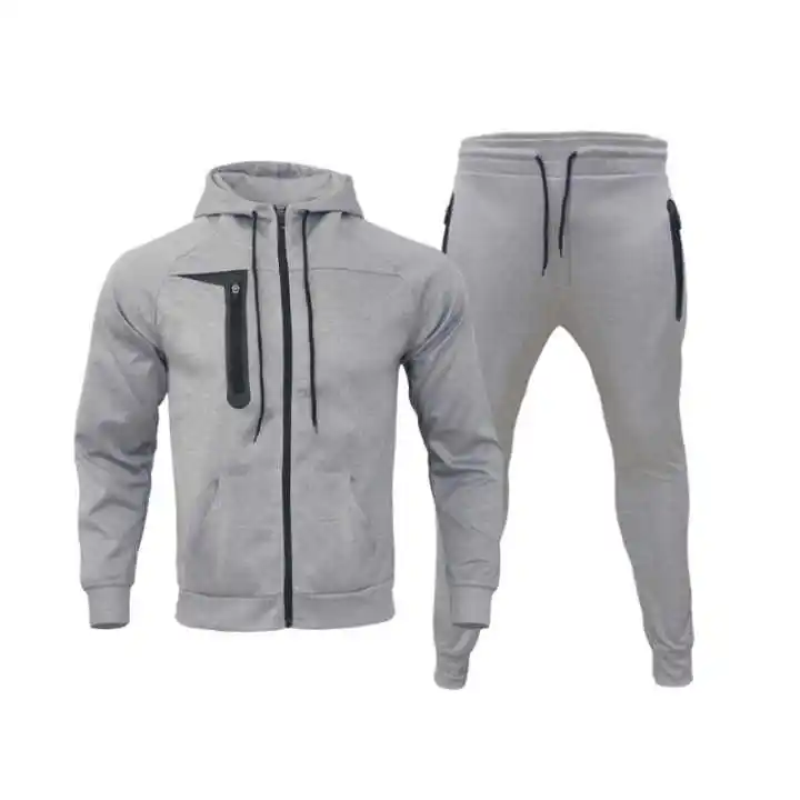 Custom Logo Men Polyester Tech Fleece Unbranded Tracksuit Two Pieces Jogging Tracksuit Men Sweat Suits