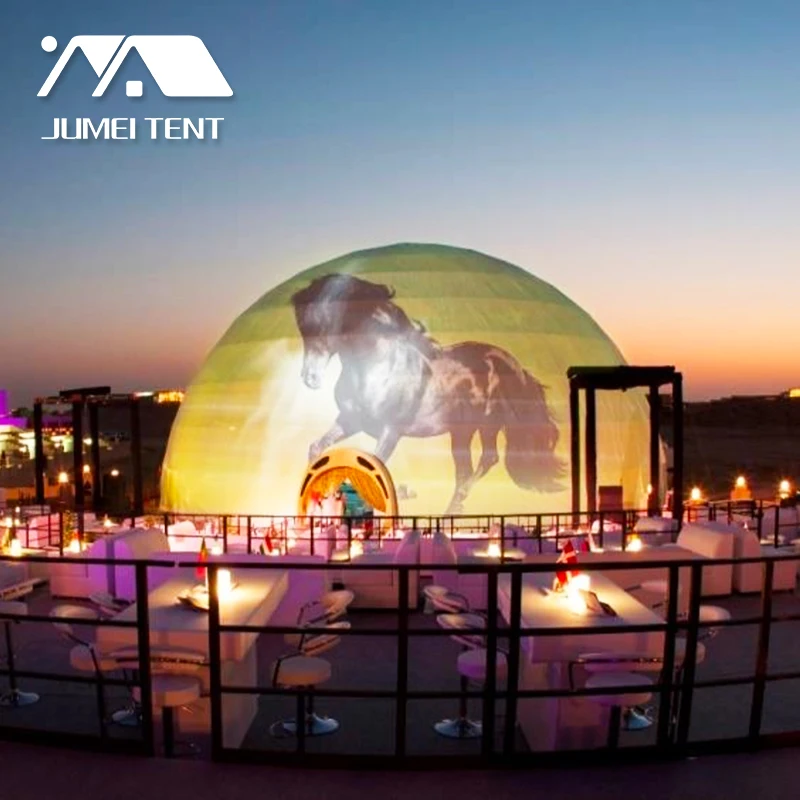 10m - 60M 360 Degree Projection Mapping Screen Cinema Geodesic Dome Tent for product launch events