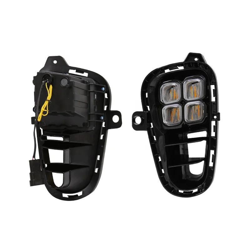 DRL Daytime Running Lights Front Bumper Car LED Fog Lamps DRL LED Head Lights for KIA RIO 2018 2019 2020 With Yellow Light