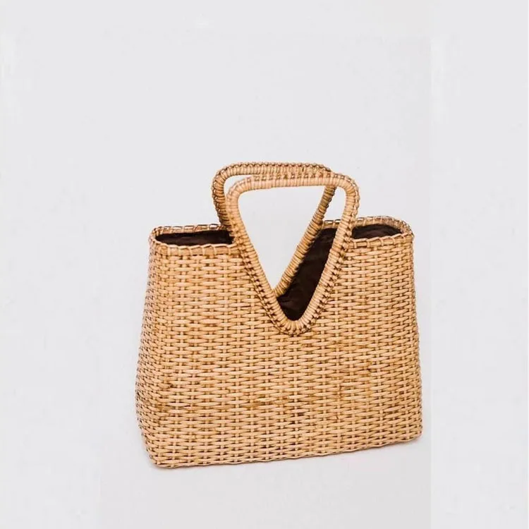 Bali Triangle Shaped Rattan Tote Bag, Woven Ladies Bag in Vietnam Wholesale