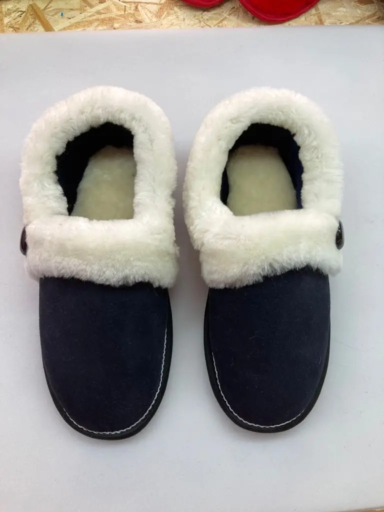 Indoor Slippers EVA OutsolIndoor Slippers EVA Outsole Natural Leather Natural Leather 100% Black Slippers For Home Outdoor