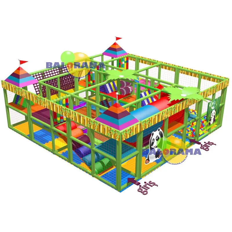 Panda Playground 6x6x3 meter - Softplay Kids Indoor Playground - Special Size Playground Manufacture