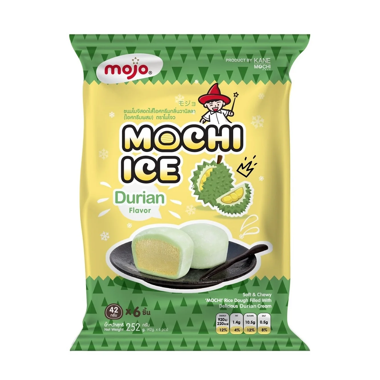 Rice Dough Dairy Products Fruity Soft Delicious Milk Beverage Round Ball Box Bag MOJO Mochi Ice Cream Durian