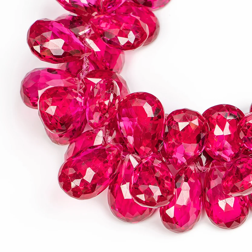 Высокое качество, кубический цирконий, рубин, граненые бусины в форме груши, CZ, рубины, драгоценные камни, бусины оптом