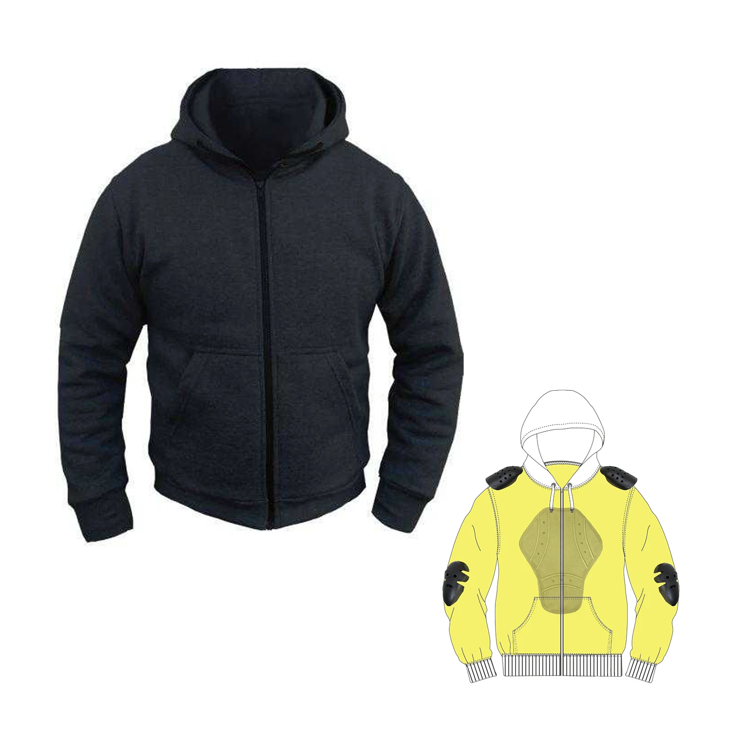 CE Approved fashionable motorbike protective fleece hoodies for unisex, Best hoodies in European style, Prime Protection