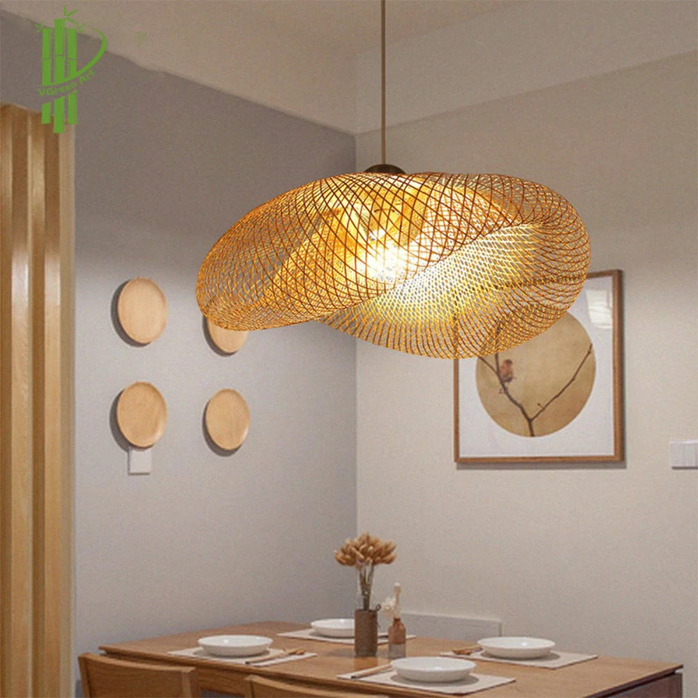 New Arrival Bamboo Lamp Shade Rattan Beautiful Handmade Eco-Friendly Wall Art Home Asian Design Trending Vietnam Lights Cover