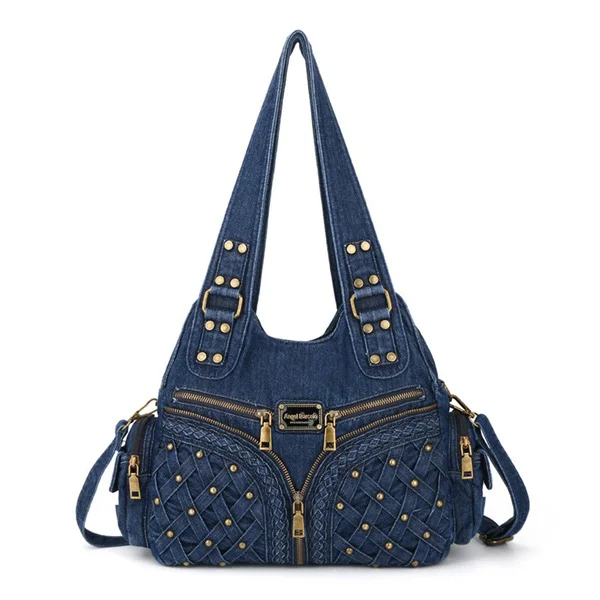 High Quality Lady Jeans Fabric Handbags Vintage Washed Denim Women Shoulder Bag